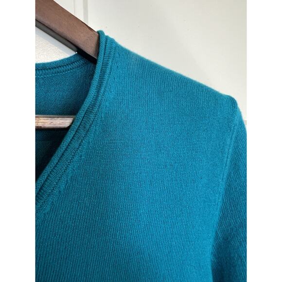 J.Jill Women's Sweater Size Large Petite Teal Long Sleeve V-Neck - Picture 3 of 9